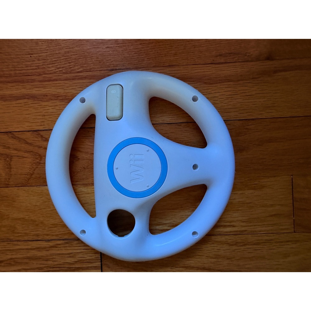 Nintendo Wii Wheel White Steering Wheel Controller Accessory RVL-024 Mario Kart